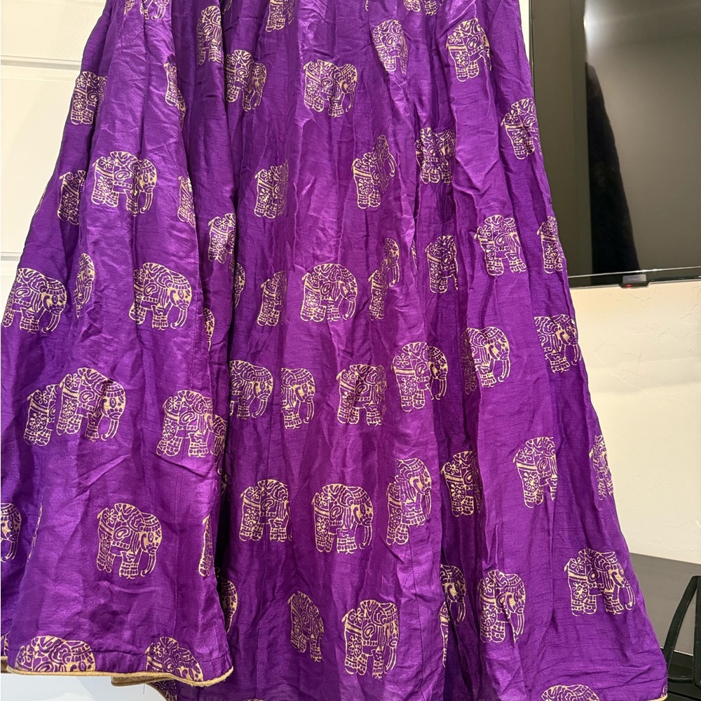 Purple Skirt with Elephant Print - Picture 2 of 2